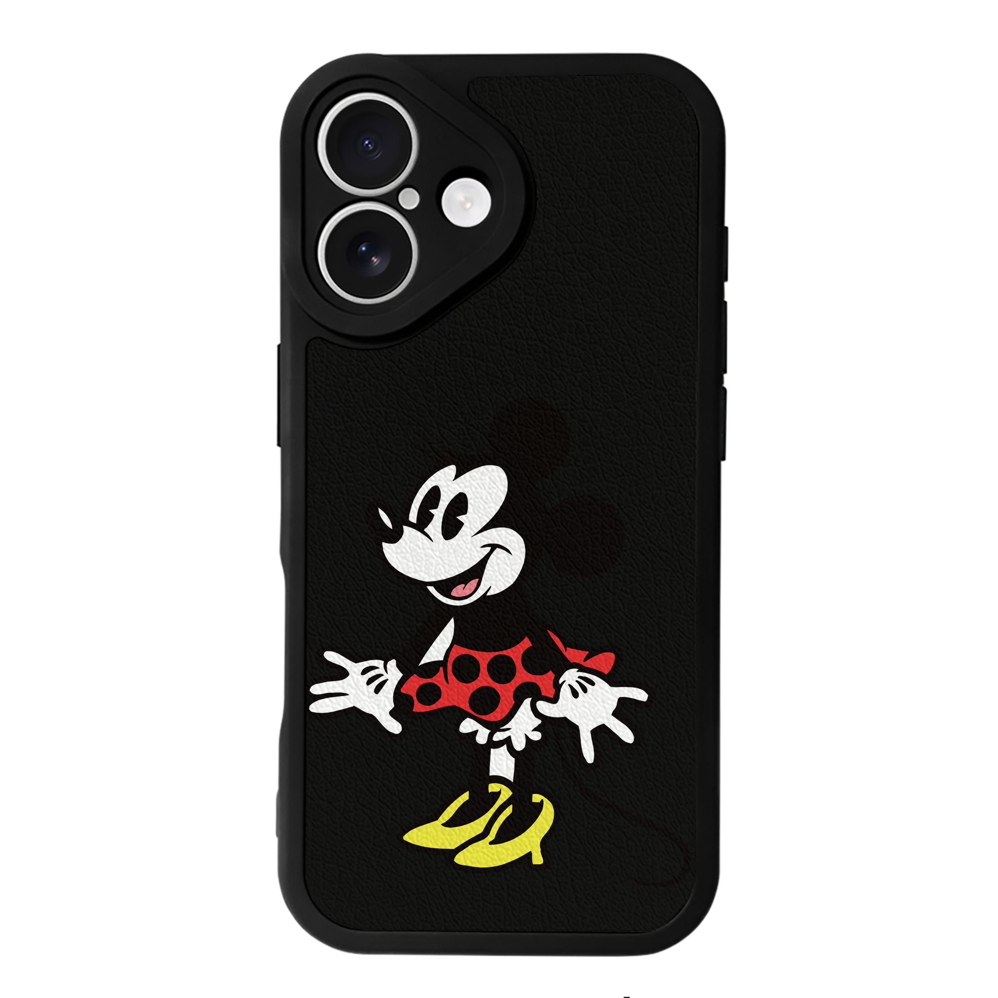 （画像用） ミッキーマウス Mickey Mouse 【iPhone 16シリーズ対応】シリコンスマホケース（レザー調） 材質：シリコン